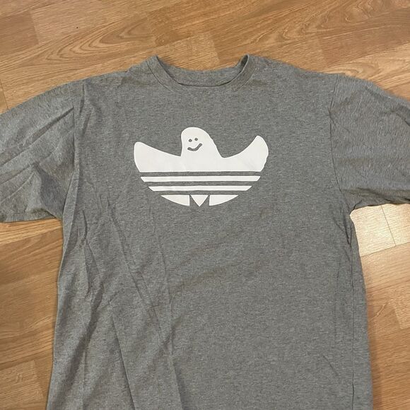 Adidas x Mark Gonzales Gonz Shmoo T Shirt Sz Large Grey Ghost Skateboard Trefoil - Picture 7 of 7